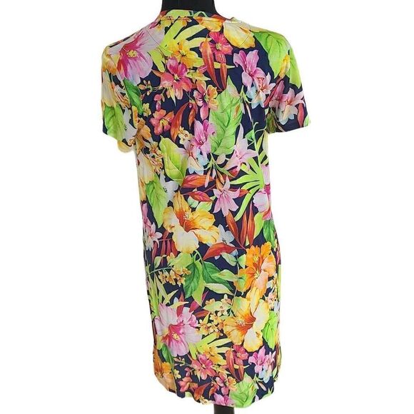 Polo Ralph Lauren Womens Dress Floral Print Short Sleeve Multi-Color Medium - Picture 2 of 9